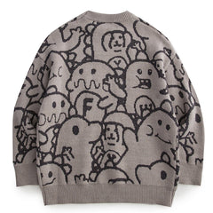 Cartoon Embroidery Knit Sweater - Kawaii Side