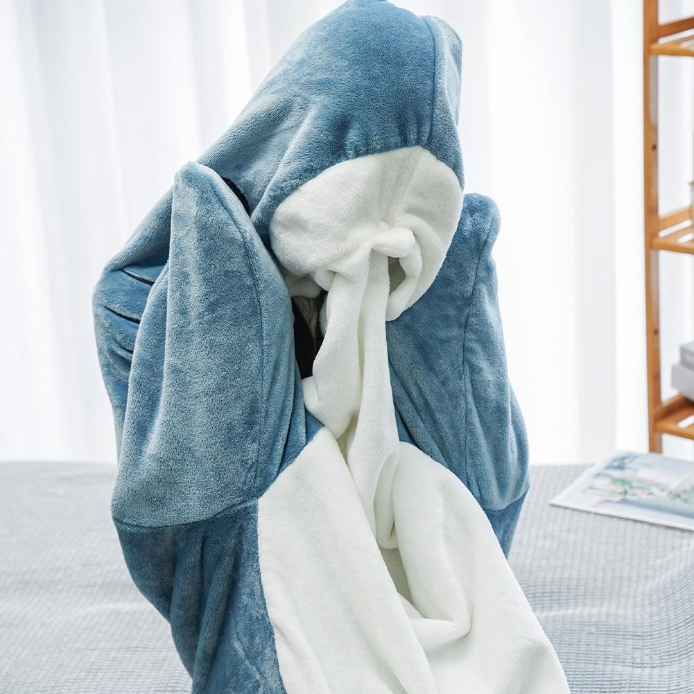 Cartoon Shark Hooded Blanket Pajamas - Kawaii Side