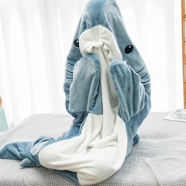 Cartoon Shark Hooded Blanket Pajamas - Kawaii Side