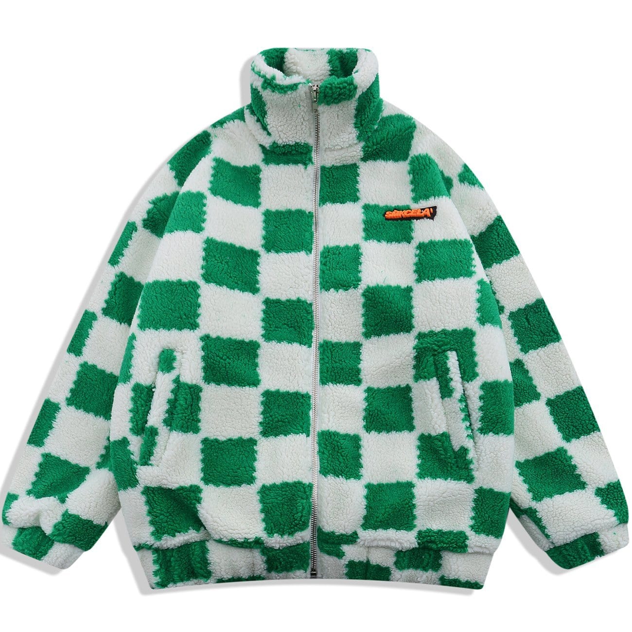 Checkerboard Sherpa Winter Coat - Kawaii Side