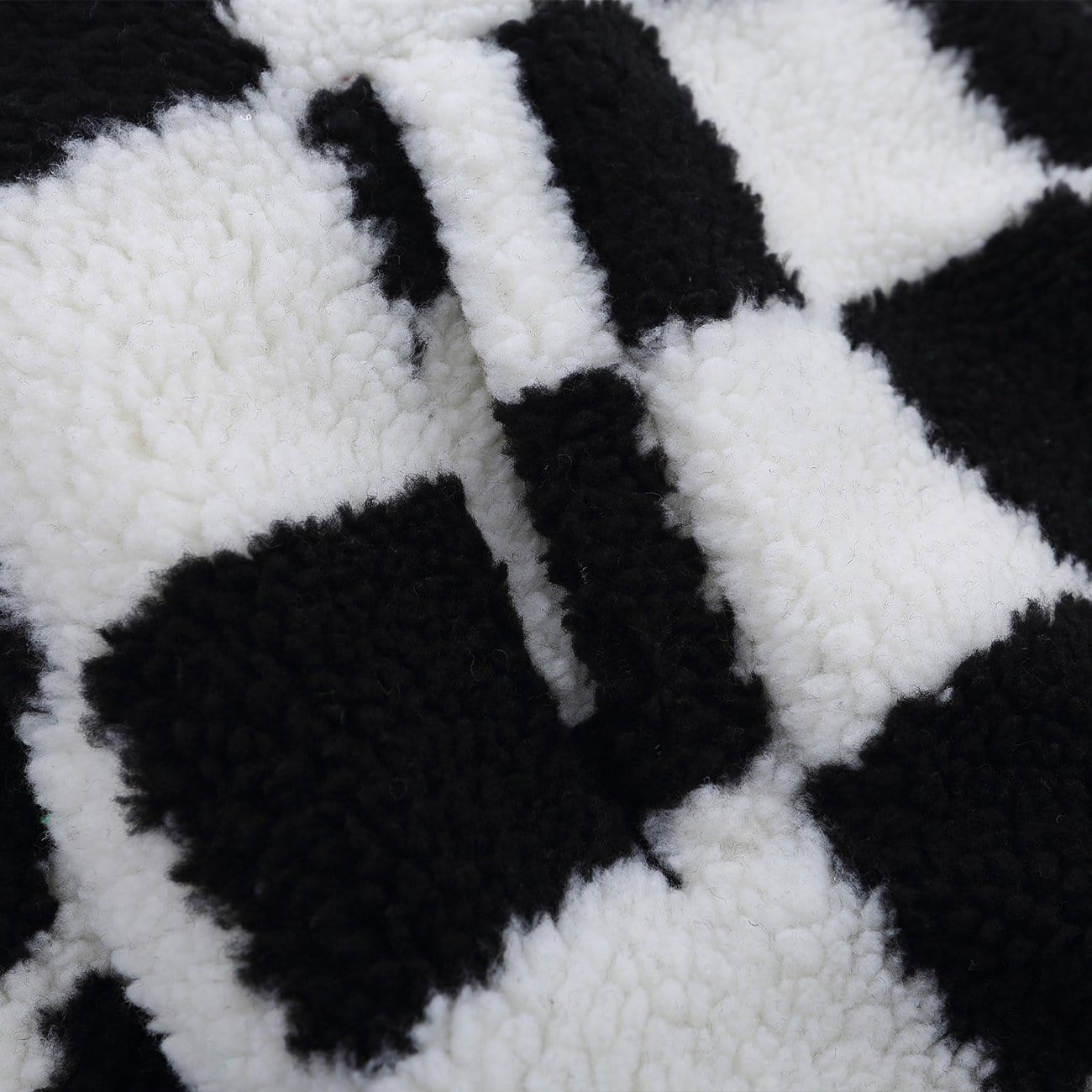 Checkerboard Sherpa Winter Coat - Kawaii Side