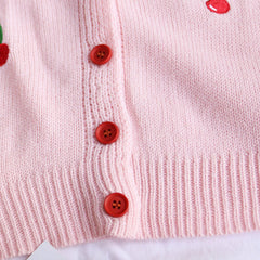 Cherry Embroidered Cardigan - Kawaii Side