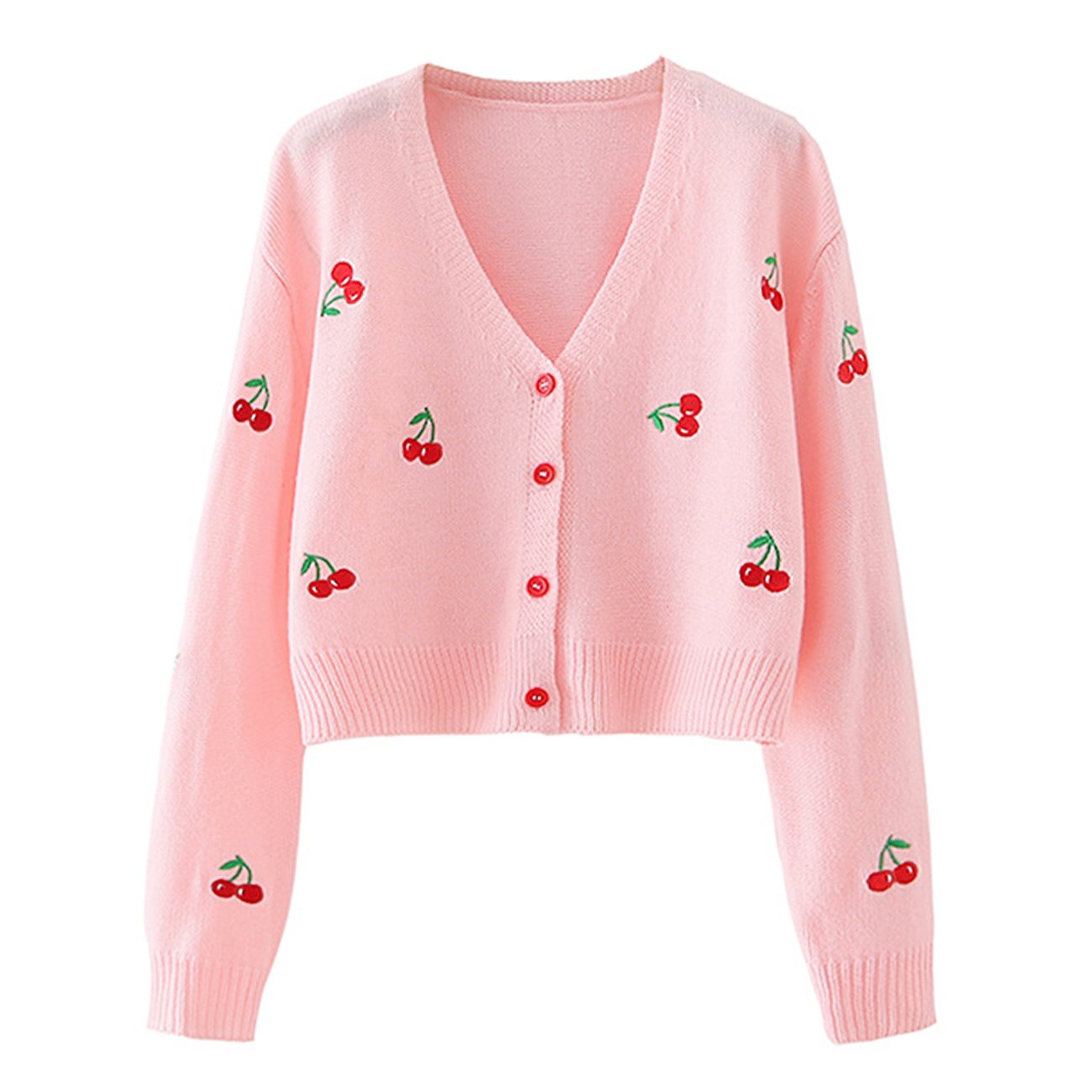 Cherry Embroidered Cardigan - Kawaii Side