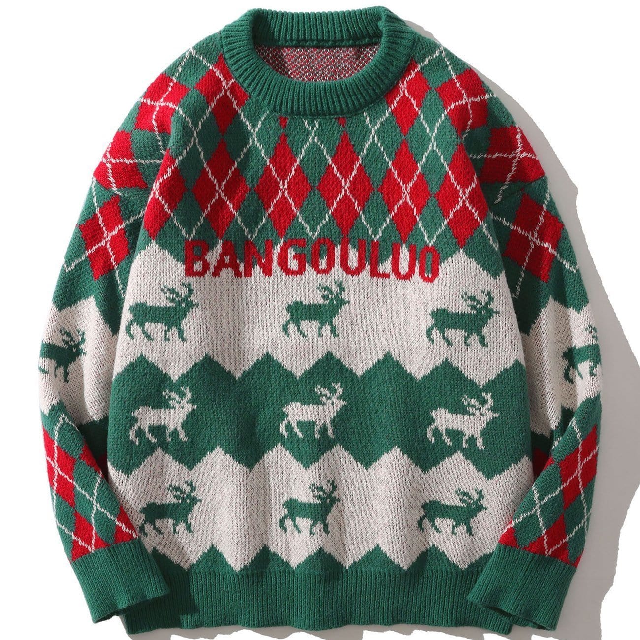 Christmas Elk Pattern Knit Sweater - Kawaii Side