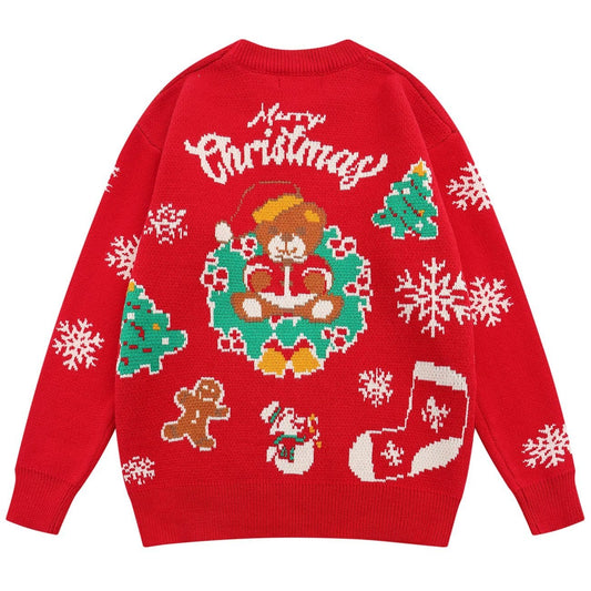 Christmas Hat Bear Knit Sweater - Kawaii Side