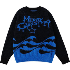 Christmas Letters Knit Sweater - Kawaii Side