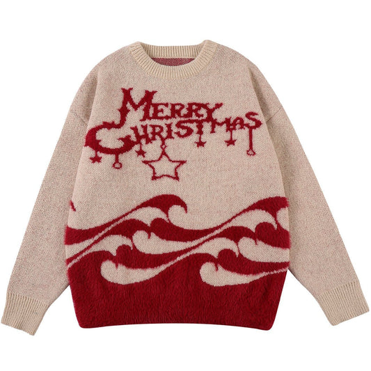 Christmas Letters Knit Sweater - Kawaii Side