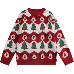 Christmas Tree Pattern Knit Sweater - Kawaii Side