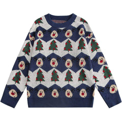 Christmas Tree Pattern Knit Sweater - Kawaii Side