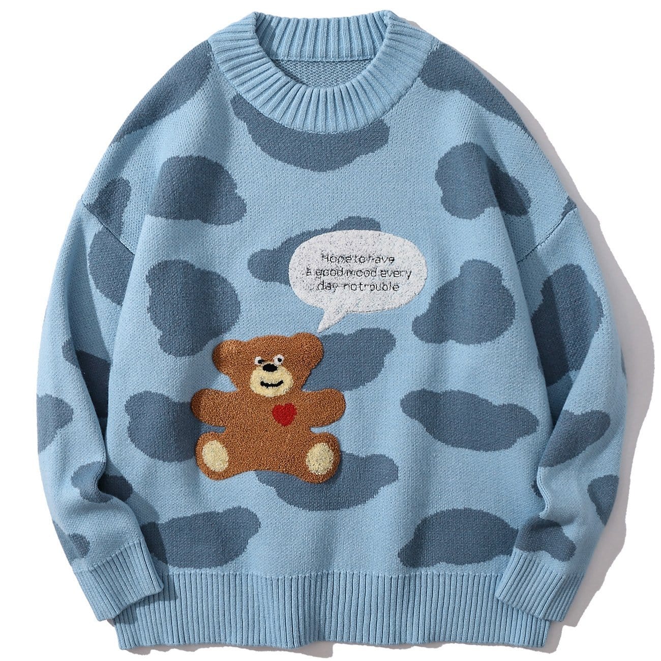 Cloud Bear Dialogue Knit Sweater - Kawaii Side