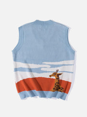 Cloud Giraffe Knit Vest - Kawaii Side