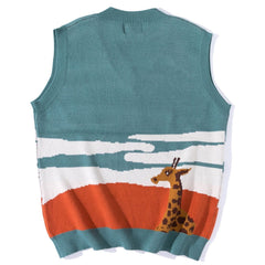 Cloud Giraffe Knit Vest - Kawaii Side