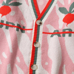 Contrast Zebra Pattern Cardigan - Kawaii Side