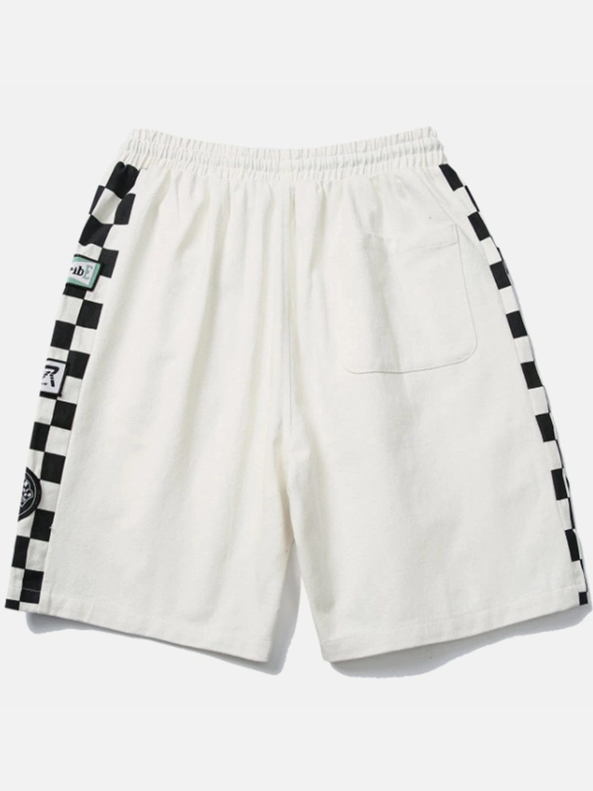 Contrasting Colors Plaid Label Shorts - Kawaii Side