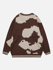 Cow Pattern Embroidery Sweater - Kawaii Side