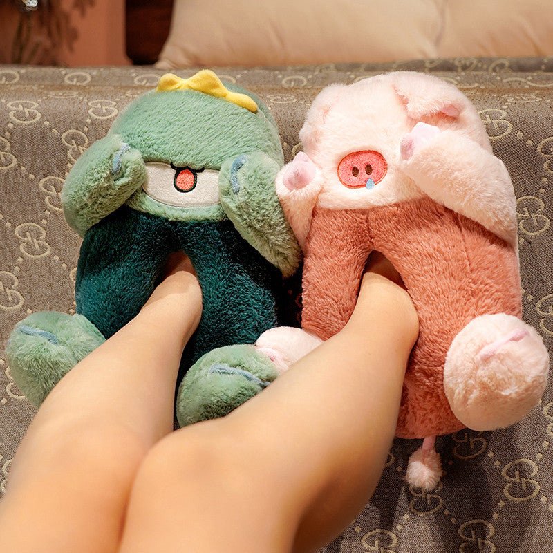 Cute Animals Plush Slippers - Kawaii Side