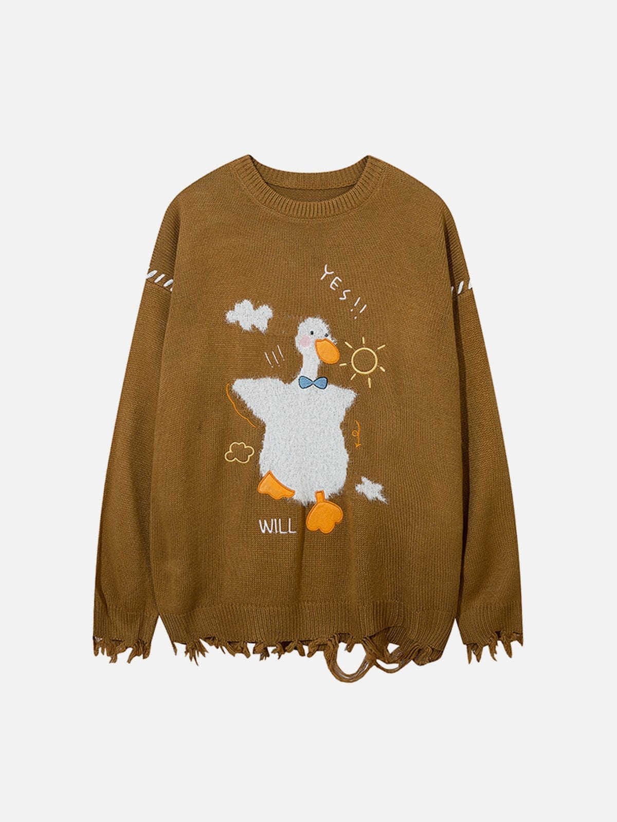 Cute Cartoon Duck Knit Sweater - Kawaii Side