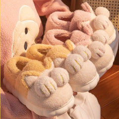 Cute Cat Claw Slippers With Ears - Kawaii Side