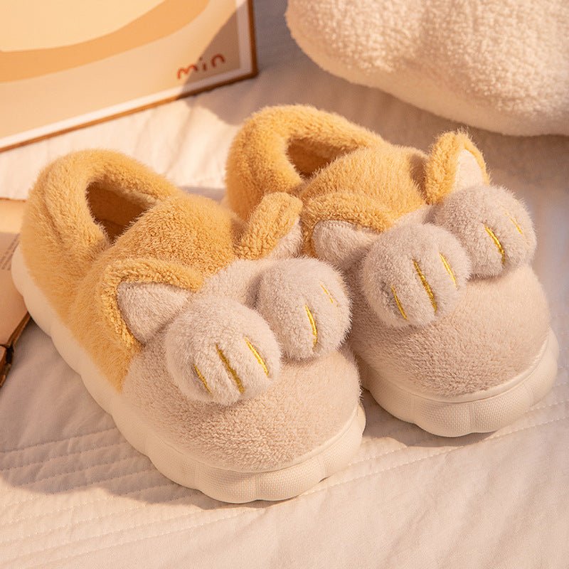 Cute Cat Claw Slippers With Ears - Kawaii Side