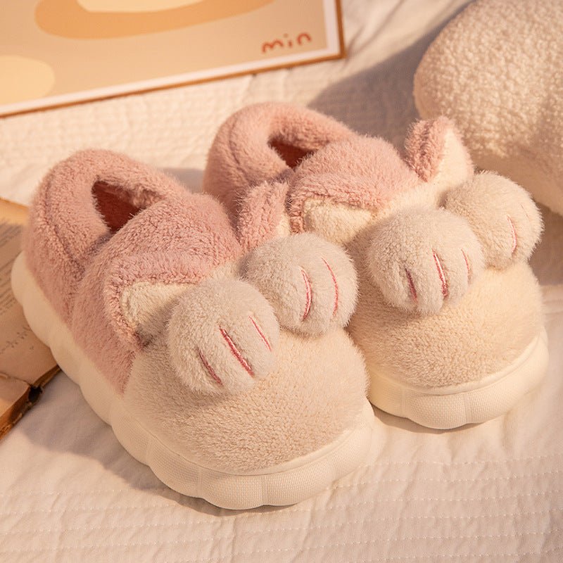 Cute Cat Claw Slippers With Ears - Kawaii Side