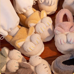 Cute Cat Claw Slippers With Ears - Kawaii Side