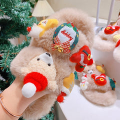 Cute Christmas Bear Plush Slipper - Kawaii Side