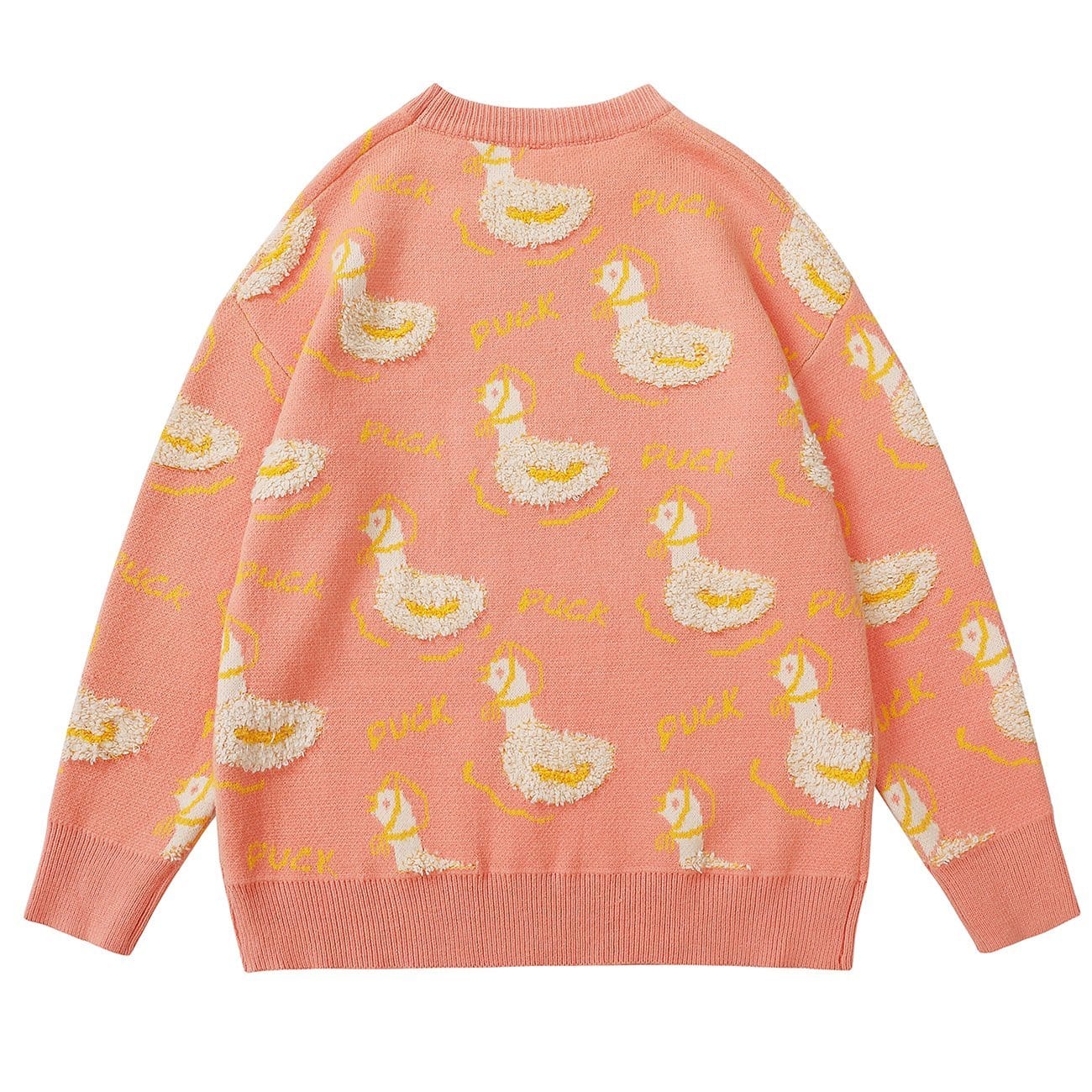 Cute Duck Towel Embroidery Knit Sweater - Kawaii Side