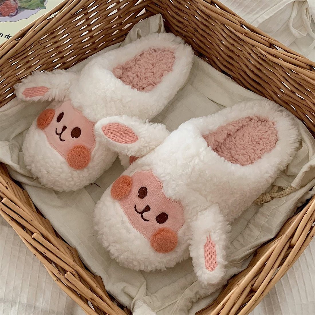 Cute Goat Sheep Fluffy Slipper - Kawaii Side