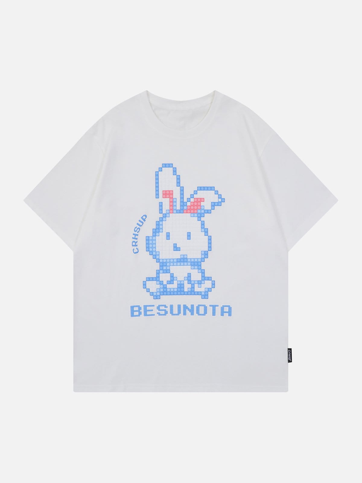 Cute Pixel Rabbit Print Tee - Kawaii Side