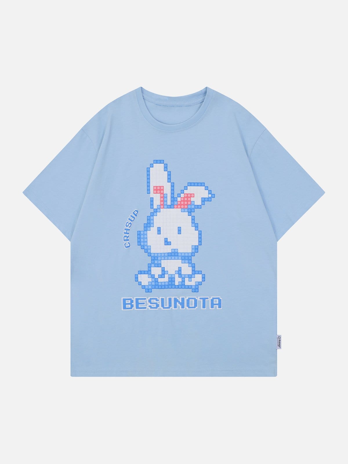 Cute Pixel Rabbit Print Tee - Kawaii Side