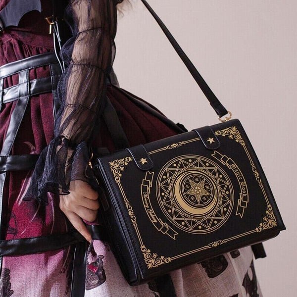 Dark Kawaii Moon Magic Book Bag and Backpack - Kawaii Side