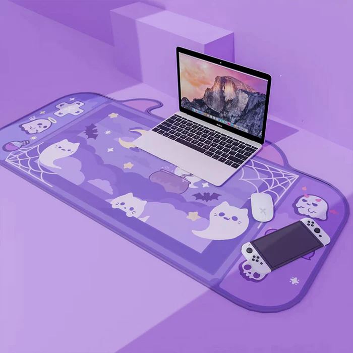 Deskpad de Halloween Gatinhos Fantasmas - Kawaii Side