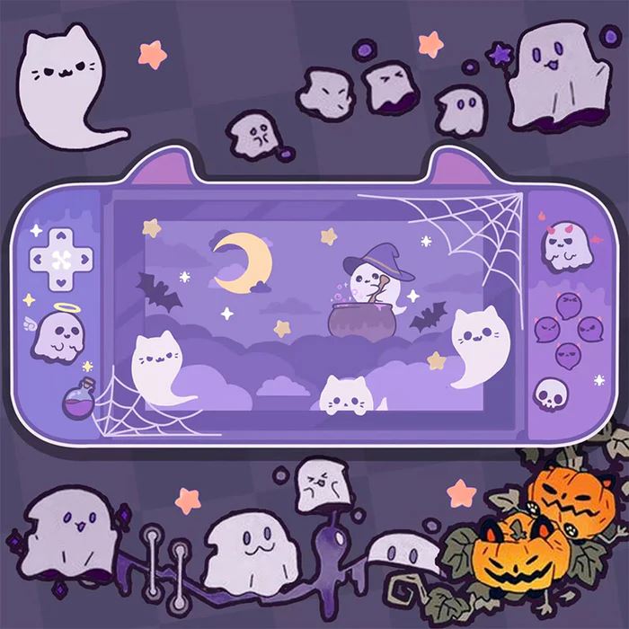 Deskpad de Halloween Gatinhos Fantasmas - Kawaii Side