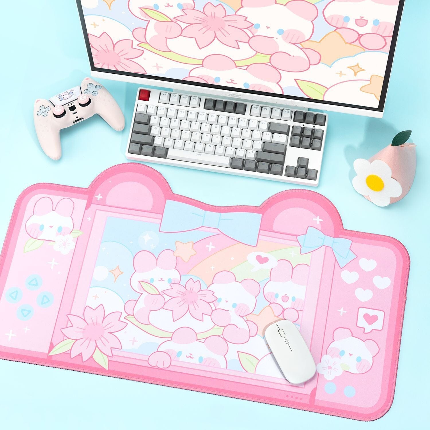 DeskPad Ursinhos Kawaii Shape de Nintendo Switch - Kawaii Side