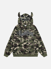 Devil Horn Camouflage Hoodie - Kawaii Side