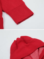 Devil Horn Hooded Knit Sweater - Kawaii Side