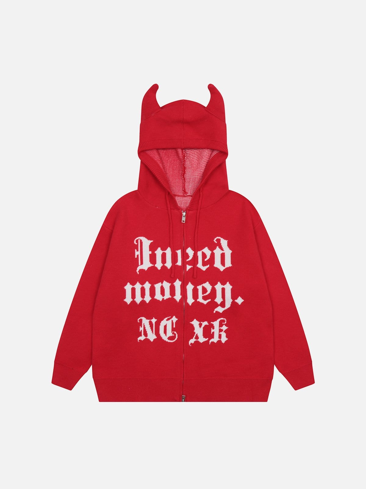 Devil Horn Hooded Knit Sweater - Kawaii Side