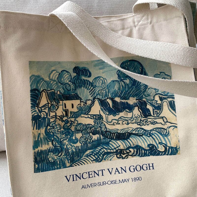 Eco Bag Vintage "Landscape With Houses" Vincent Van Gogh - Kawaii Side