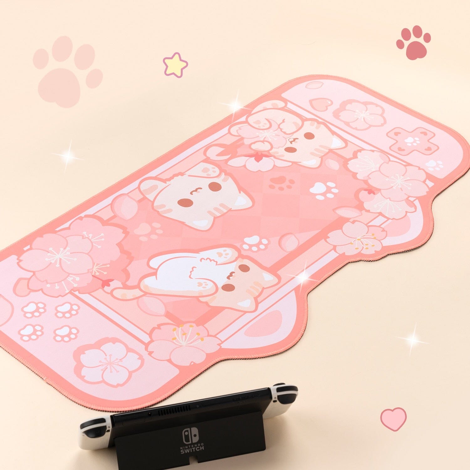 DeskPad Kawaii Gatinhos e Flores de Sakura - Kawaii Side