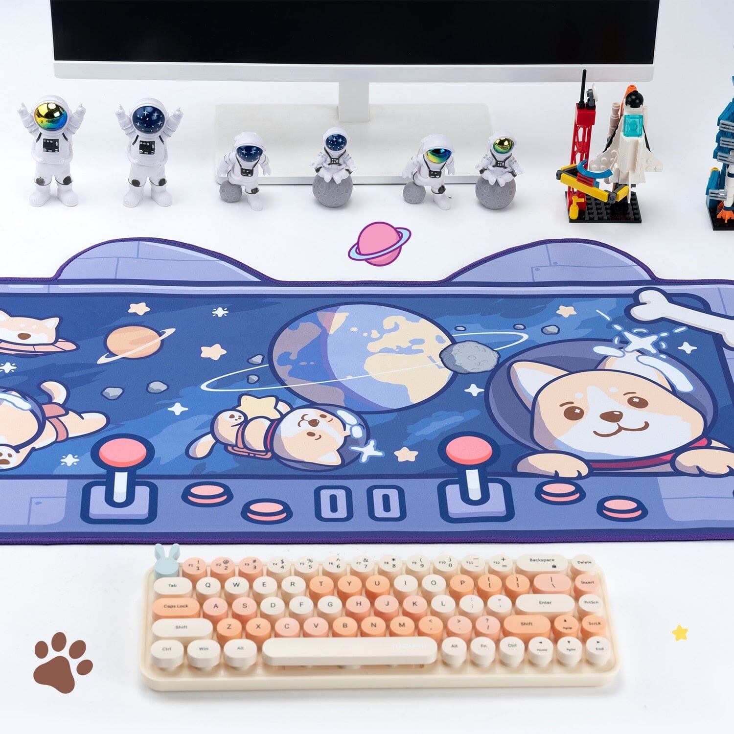 Desk Pad Gamer Cachorrinho Espacial - Kawaii Side