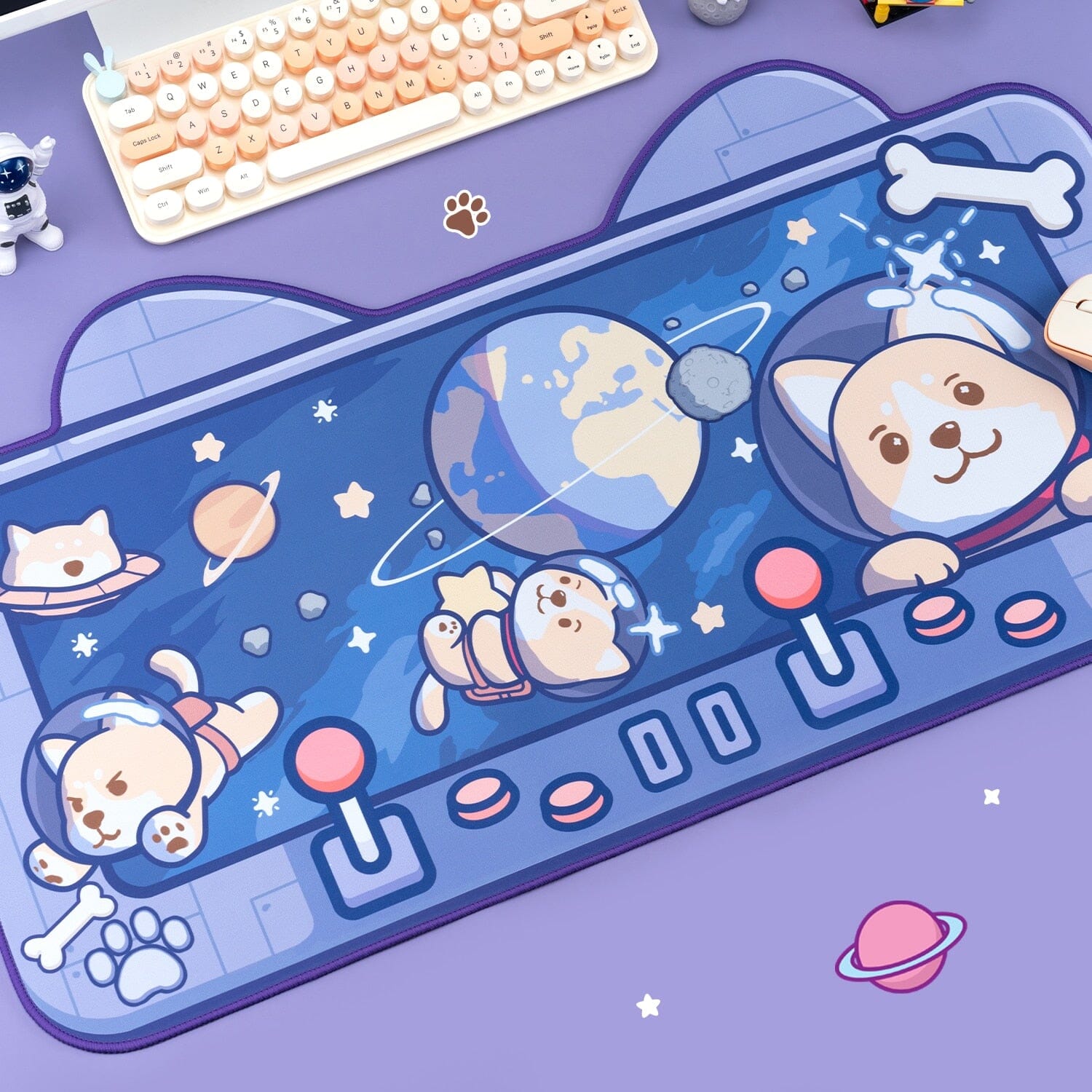 Desk Pad Gamer Cachorrinho Espacial - Kawaii Side