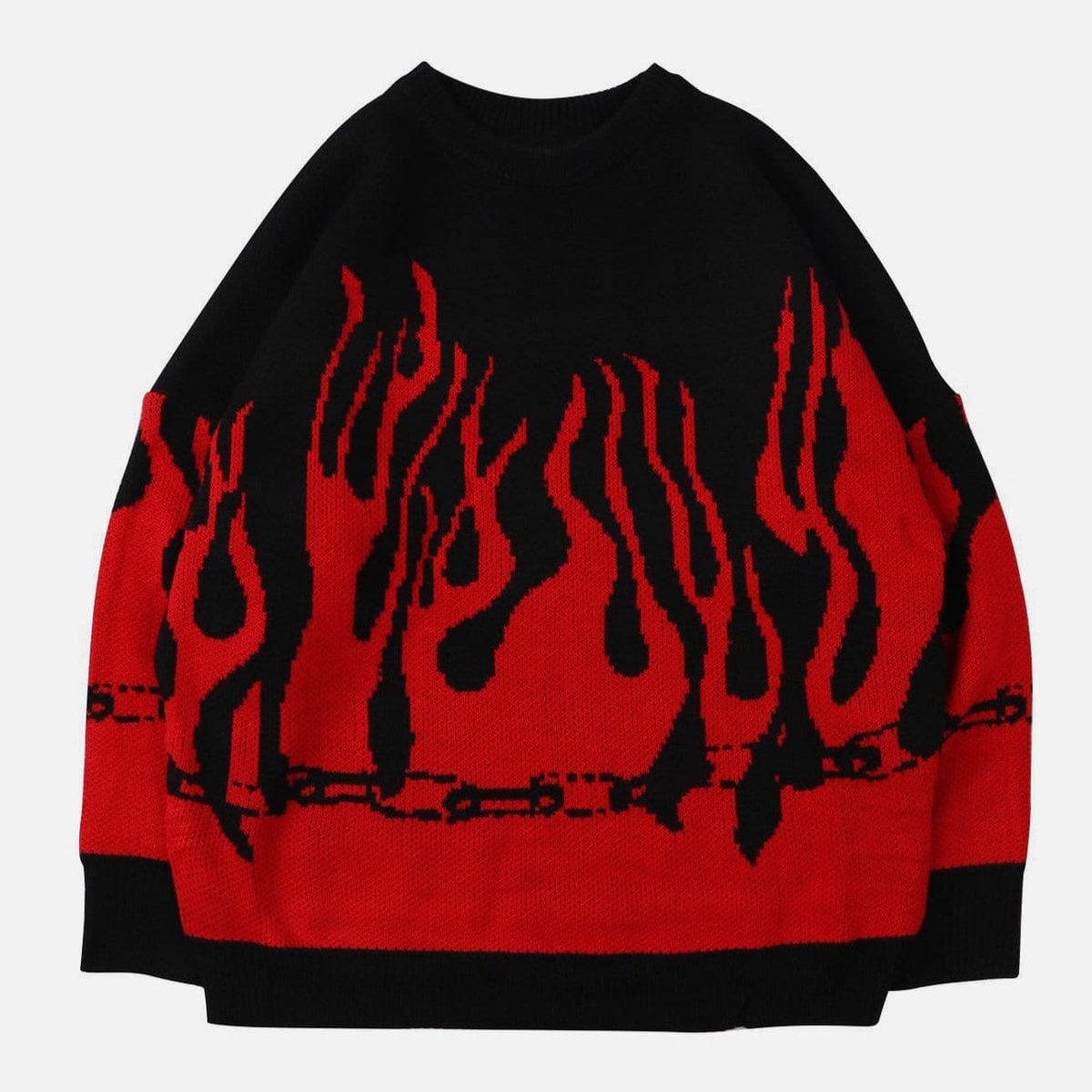 Fire Flame Print Sweater - Kawaii Side