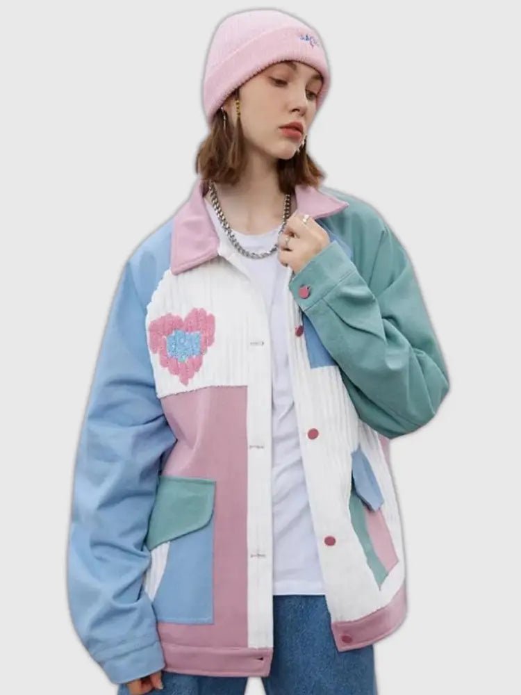 Floral Patchwork Jacket 'Heart' - Kawaii Side