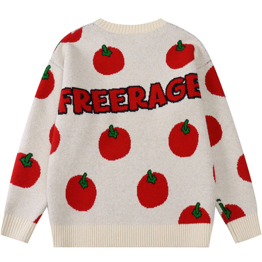 Full Tomato Knit Sweater - Kawaii Side