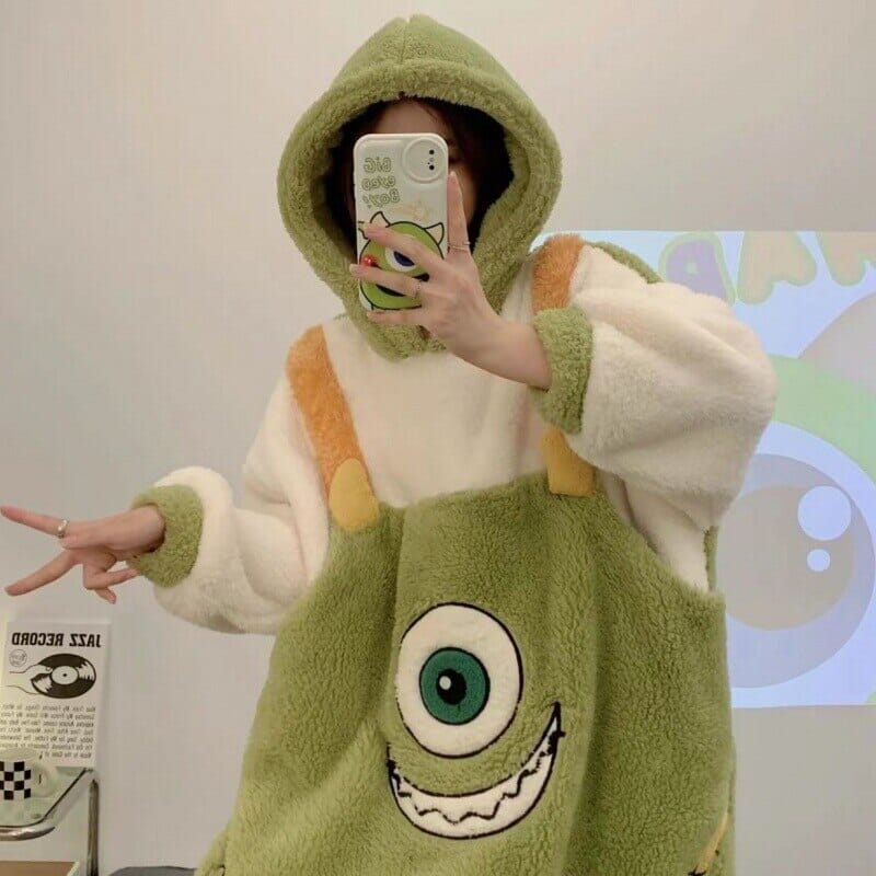 Fuzzy Coat Mike Wazowski Pajamas - Kawaii Side