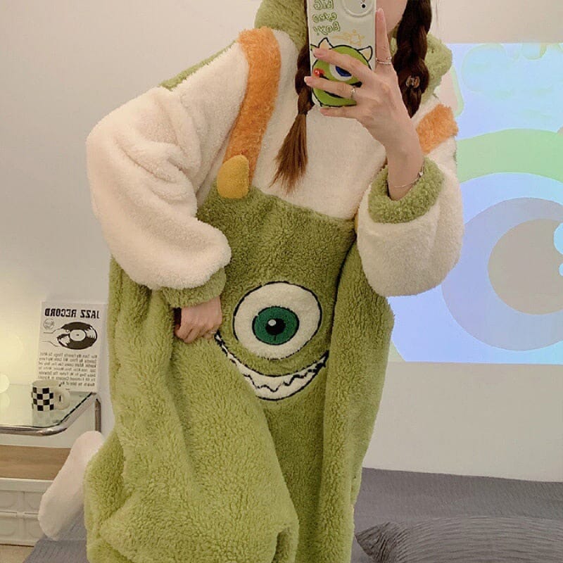 Fuzzy Coat Mike Wazowski Pajamas - Kawaii Side