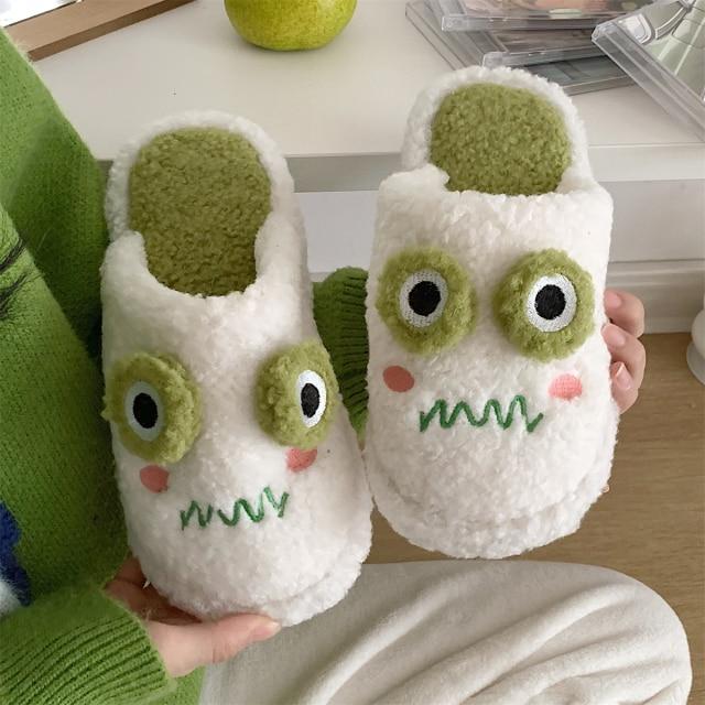 Fuzzy Frog Plush Slipper - Kawaii Side