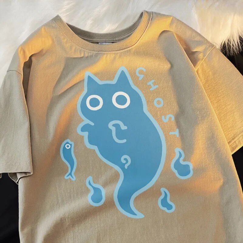 Ghost Cat T-Shirt - Kawaii Side