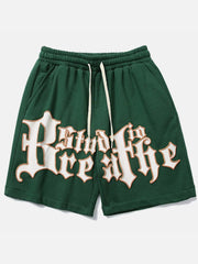 Gothic Alphabet Print Shorts - Kawaii Side