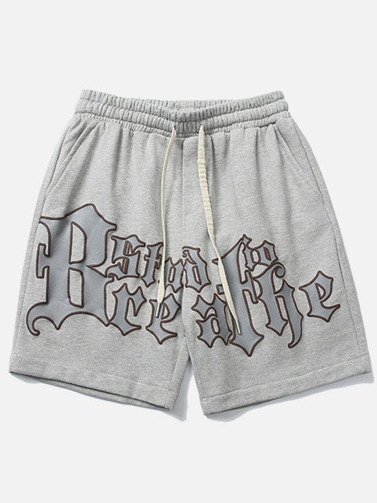 Gothic Alphabet Print Shorts - Kawaii Side